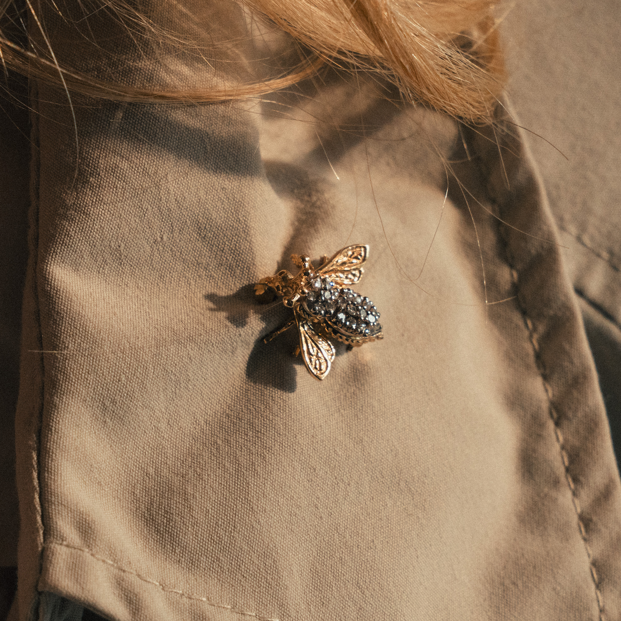 Diamond Bee Brooch