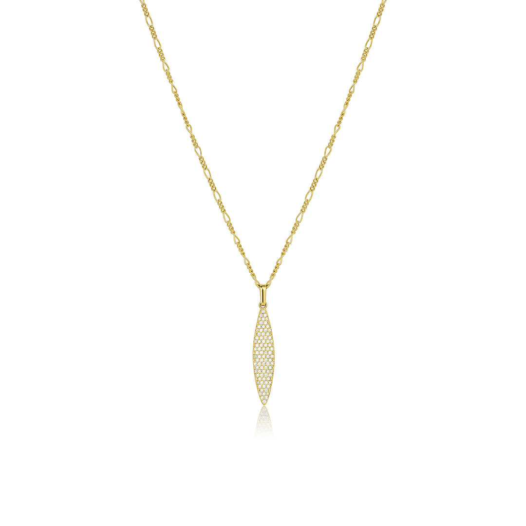 Pavé Leaf Diamond Necklace - Consider the Wldflwrs