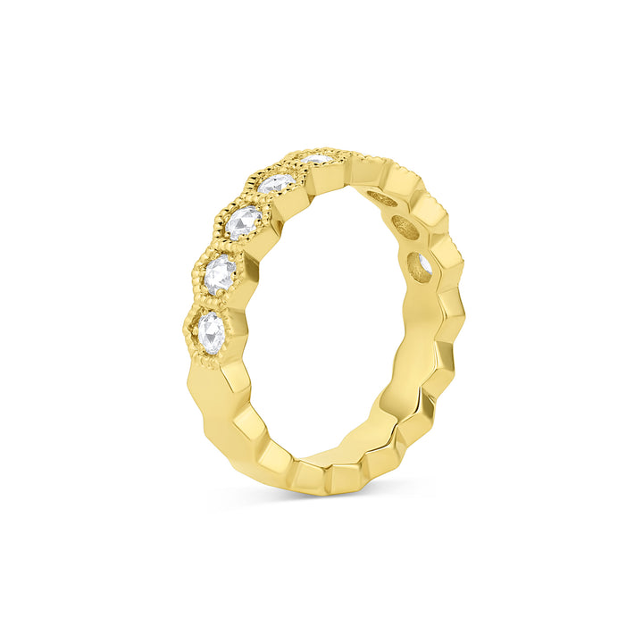 Rose Cut Diamond Hexagon Ring - Consider the Wldflwrs