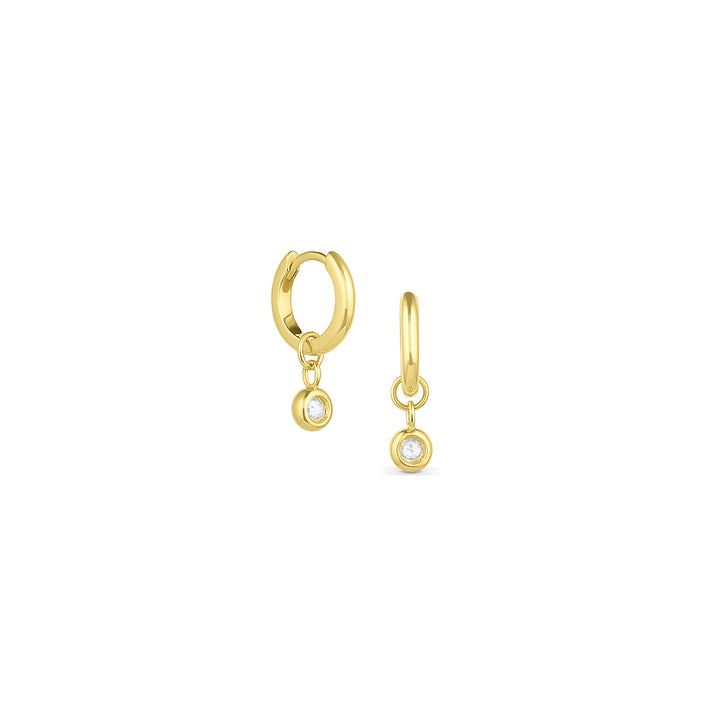 Bubble Bezel Diamond Drop Hoops - Consider the Wldflwrs