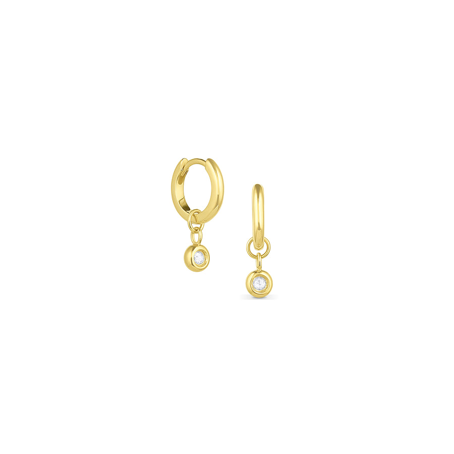 Bubble Bezel Diamond Drop Hoops - Consider the Wldflwrs