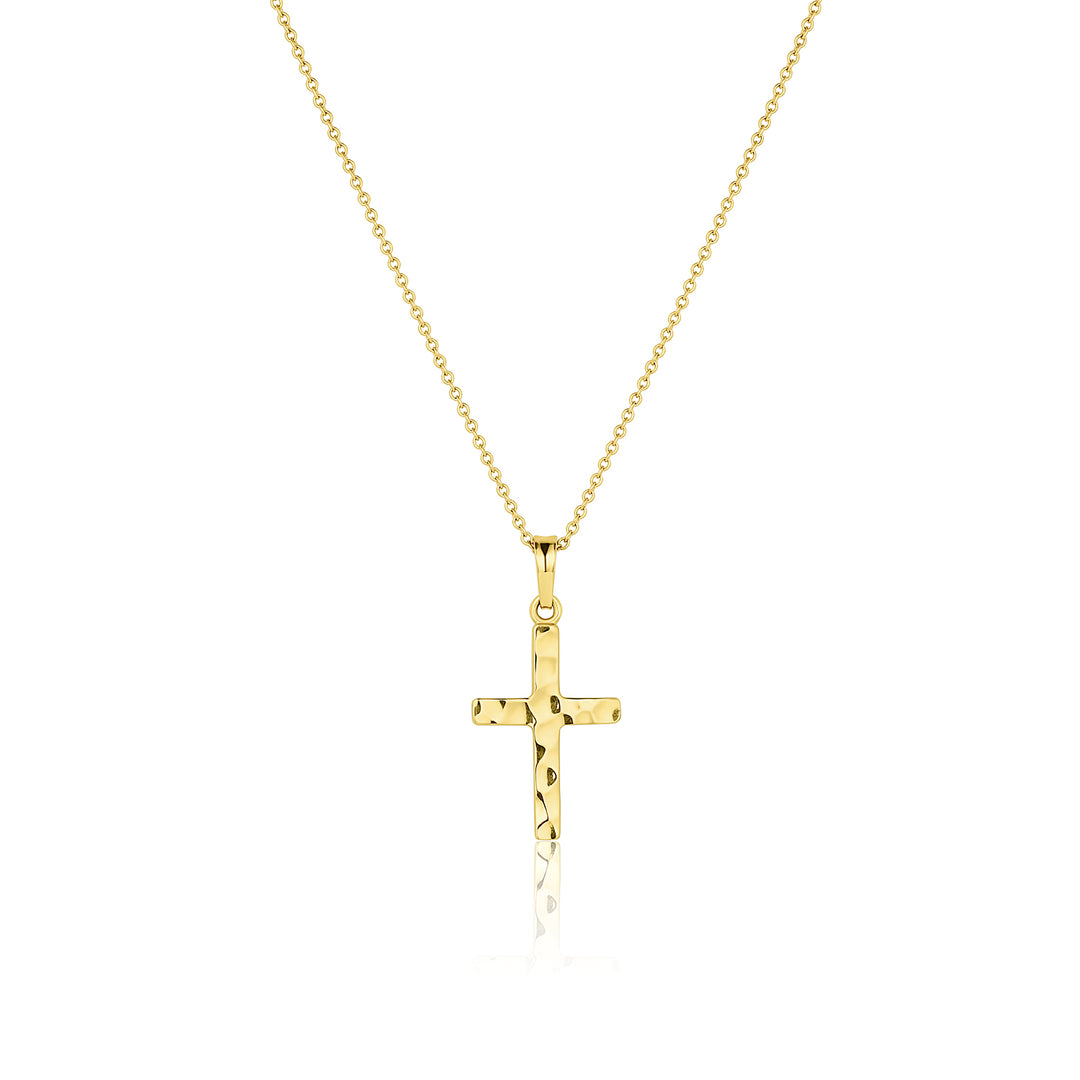Large Hammered Cross Heritage Necklace - Consider the Wldflwrs