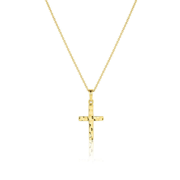Large Hammered Cross Heritage Necklace - Consider the Wldflwrs