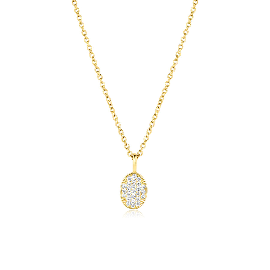 Small Pavé Oval Heritage Necklace - Consider the Wldflwrs