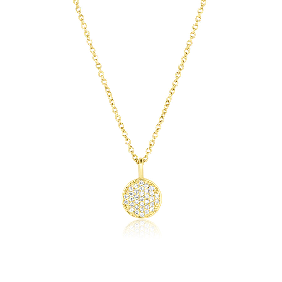 Small Pavé Round Heritage Necklace - Consider the Wldflwrs