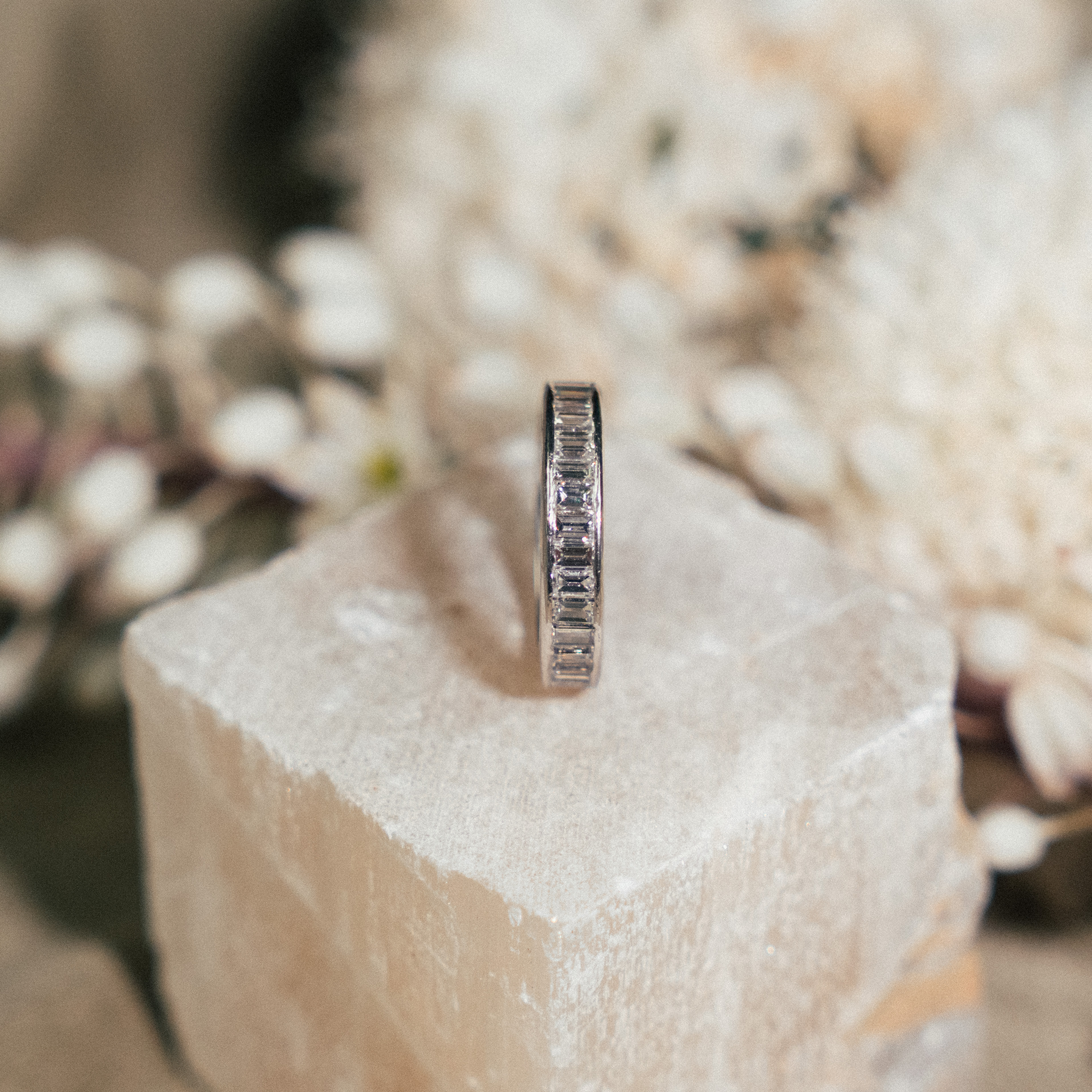 Platinum Baguette Cut Channel Eternity Band