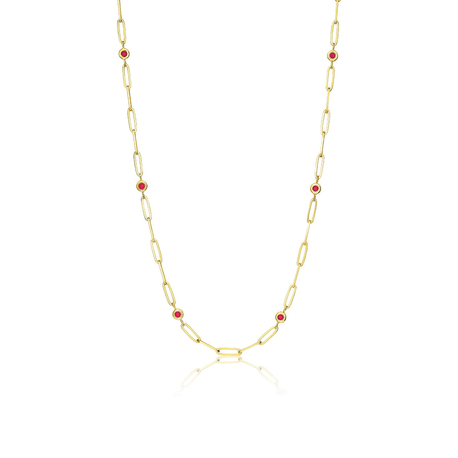 Forget Me Not Ruby Bezel Necklace - Consider the Wldflwrs