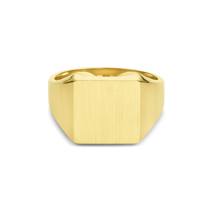 Die Struck Square Signet Ring