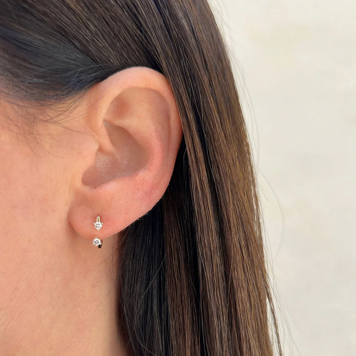 Double Prong Set Diamond Earrings - Consider the Wldflwrs