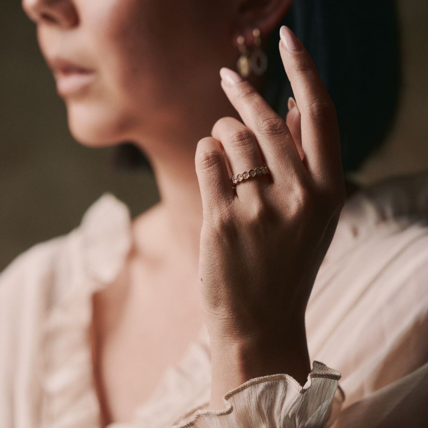 Rose Cut Diamond Hexagon Ring - Consider the Wldflwrs