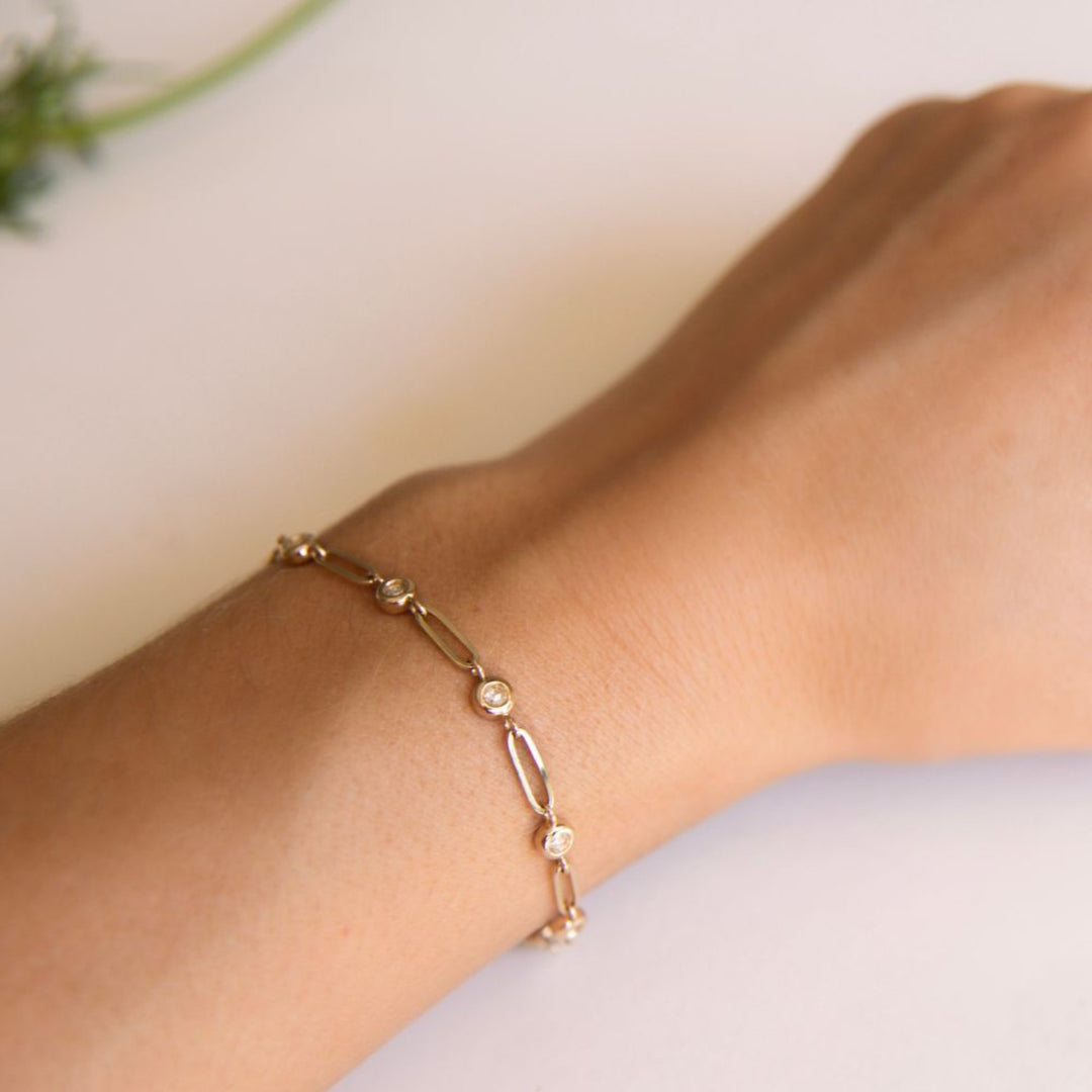 Forget Me Not Diamond Bezel Bracelet - Consider the Wldflwrs