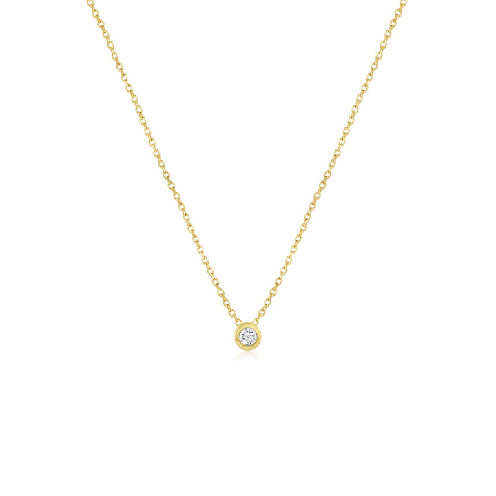 Round Diamond Bezel Necklace - Consider the Wldflwrs