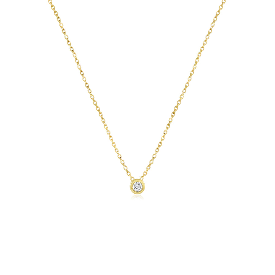 Round Diamond Bezel Necklace - Consider the Wldflwrs