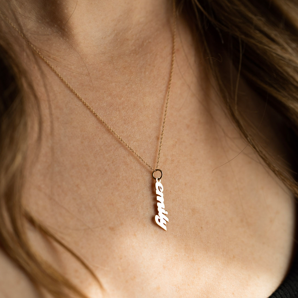 Vertical Nameplate Necklace "EMILY" - Consider the Wldflwrs