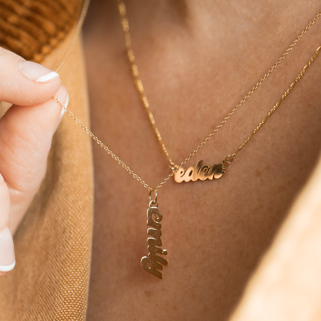 Vertical Nameplate Necklace "EMILY" - Consider the Wldflwrs