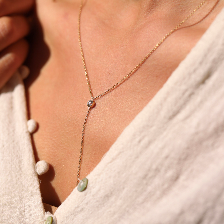 Diamond Bezel Lariat - Consider the Wldflwrs