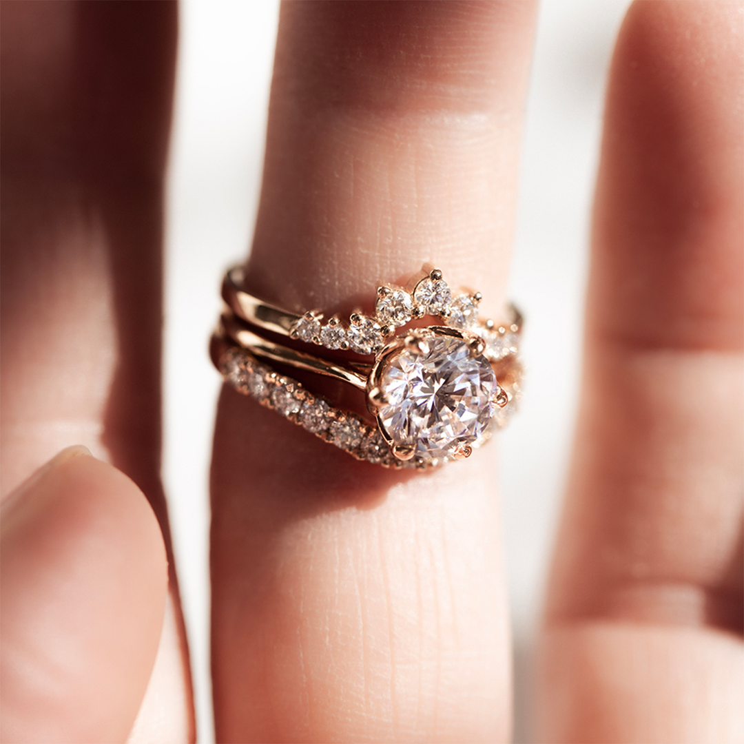 Emu Curved Diamond Ring - Consider the Wldflwrs