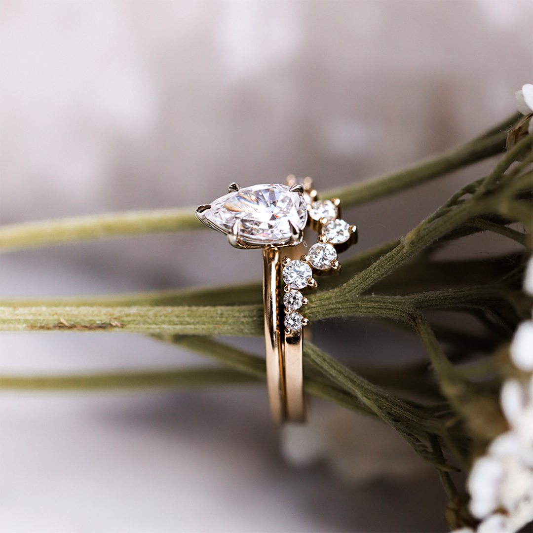 Emu Curved Diamond Ring - Consider the Wldflwrs