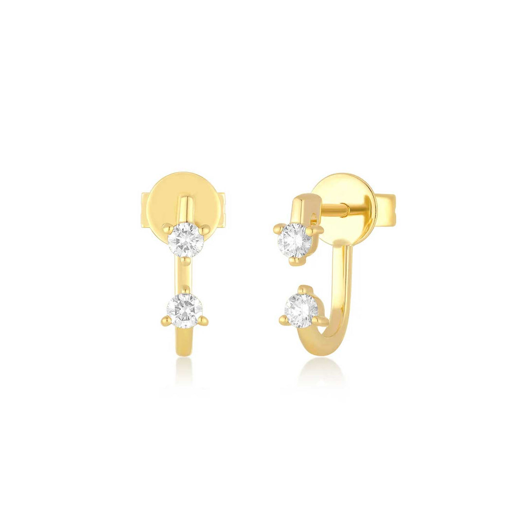 Double Prong Set Diamond Earrings - Consider the Wldflwrs