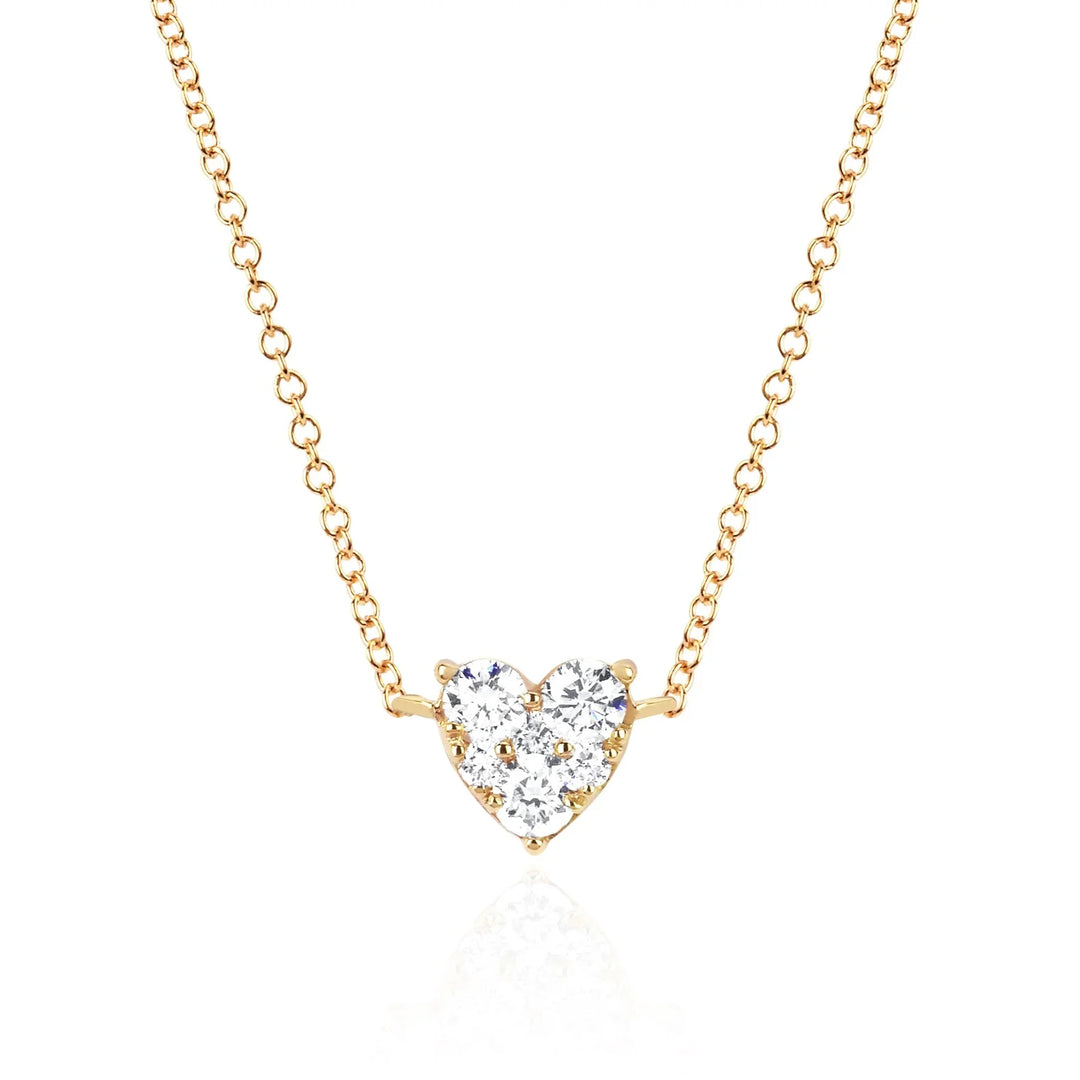 Full Cut Diamond Heart Choker Necklace - Consider the Wldflwrs