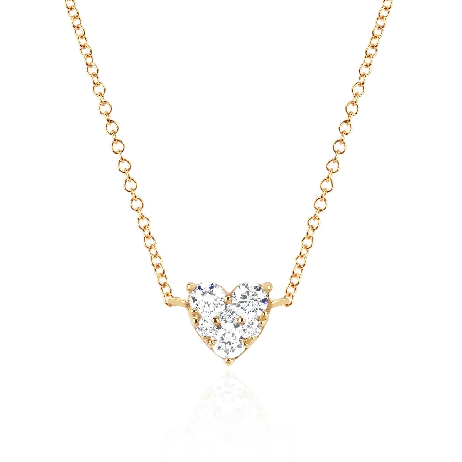 Full Cut Diamond Heart Choker Necklace - Consider the Wldflwrs