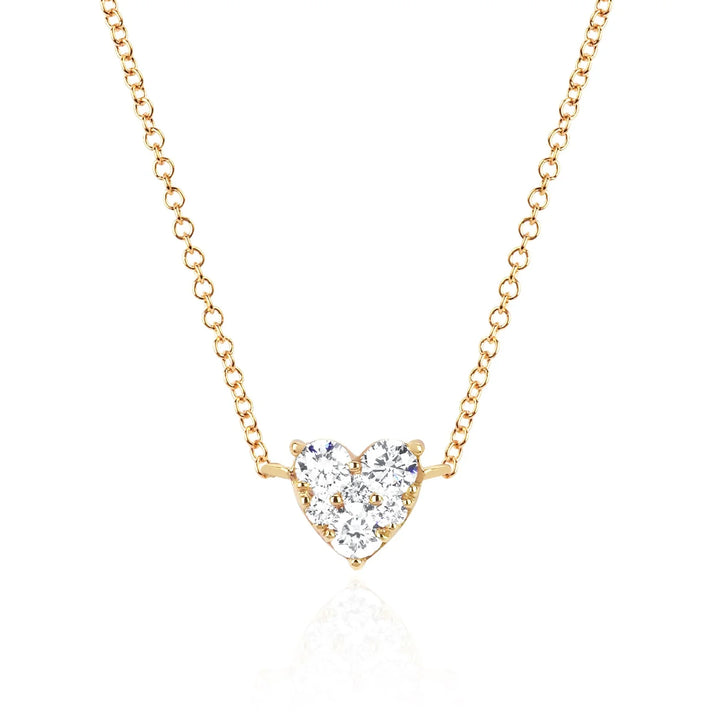 Full Cut Diamond Heart Choker Necklace - Consider the Wldflwrs