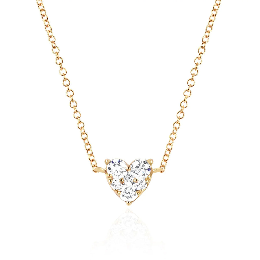 Full Cut Diamond Heart Choker Necklace - Consider the Wldflwrs