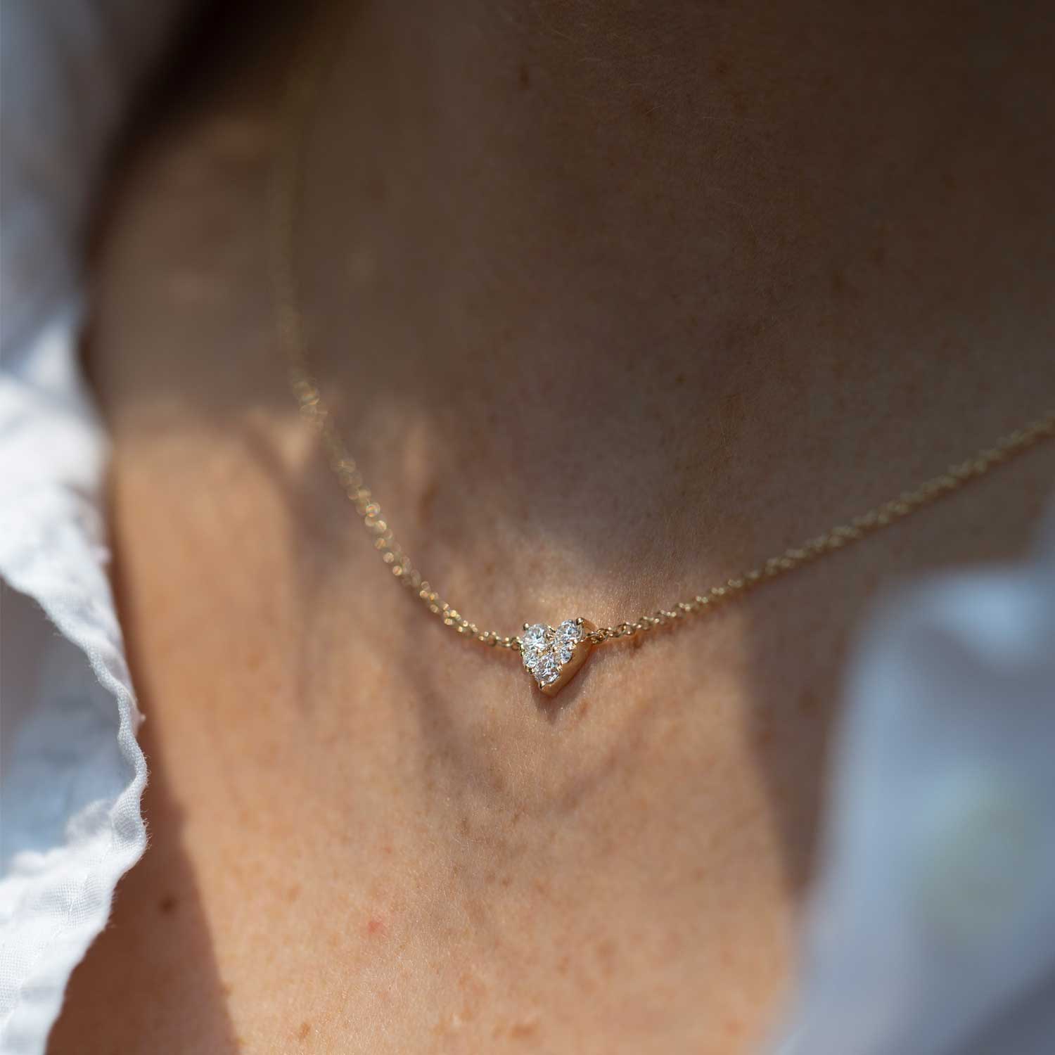 Full Cut Diamond Heart Choker Necklace - Consider the Wldflwrs
