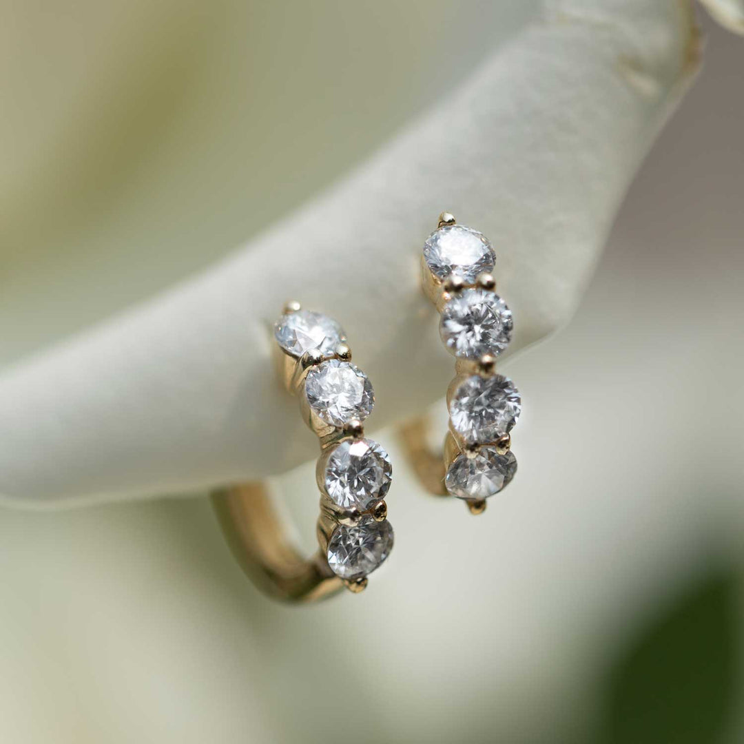 Jumbo Prong Set Diamond Mini Huggies - Consider the Wldflwrs