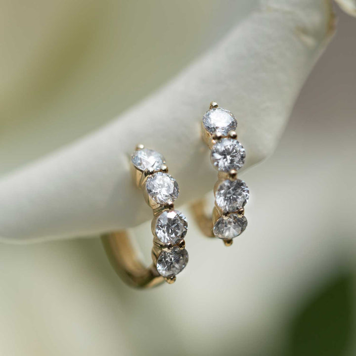 Jumbo Prong Set Diamond Mini Huggies - Consider the Wldflwrs