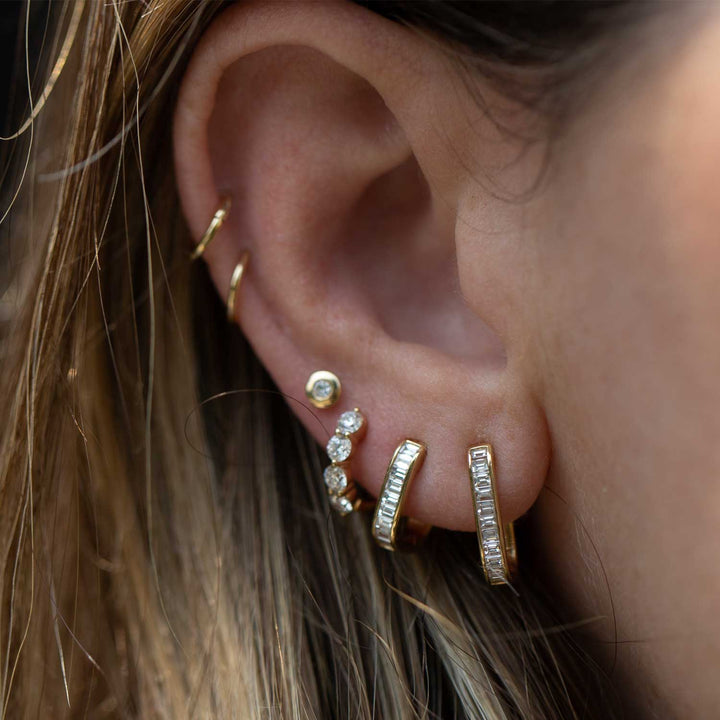 Diamond Baguette Lola Huggie Earrings - Consider the Wldflwrs