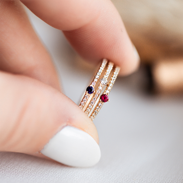 Pavé Birthstone Stacker - Consider the Wldflwrs