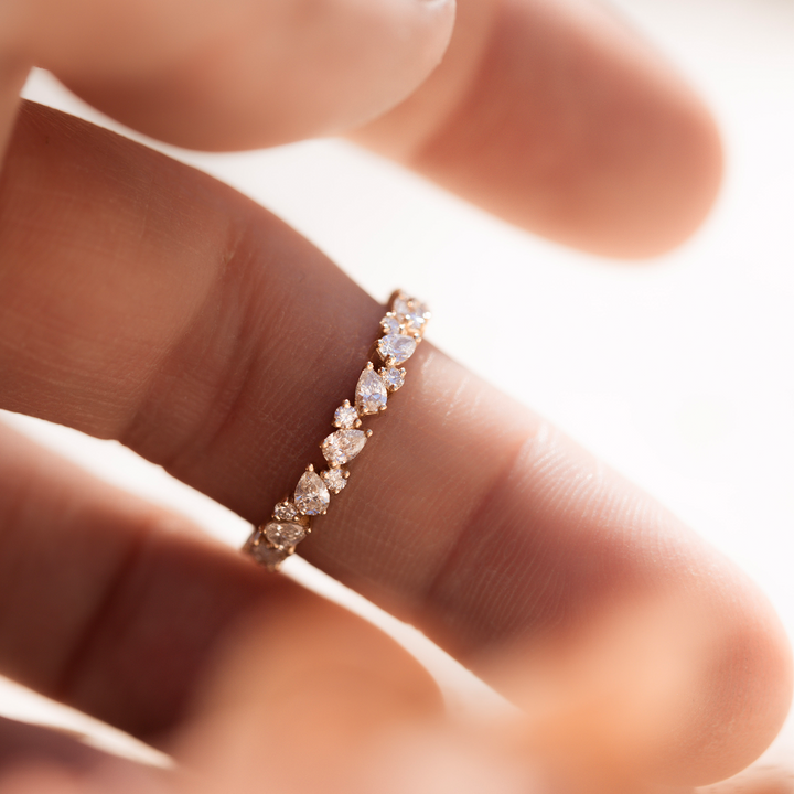 Pear Cluster Diamond Ring (Earth Mined) - Consider the Wldflwrs