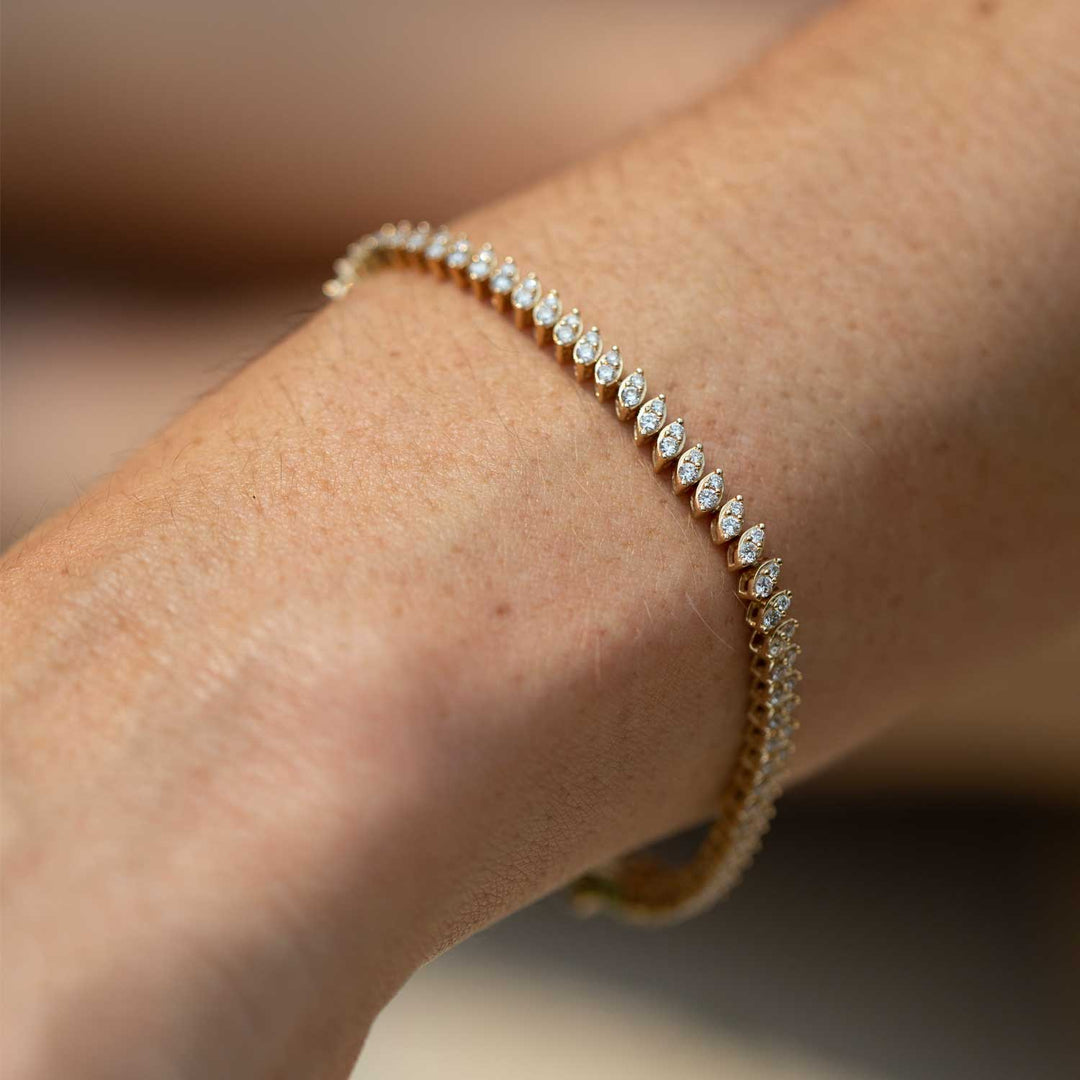 Petal Shape Tennis Bracelet - Consider the Wldflwrs