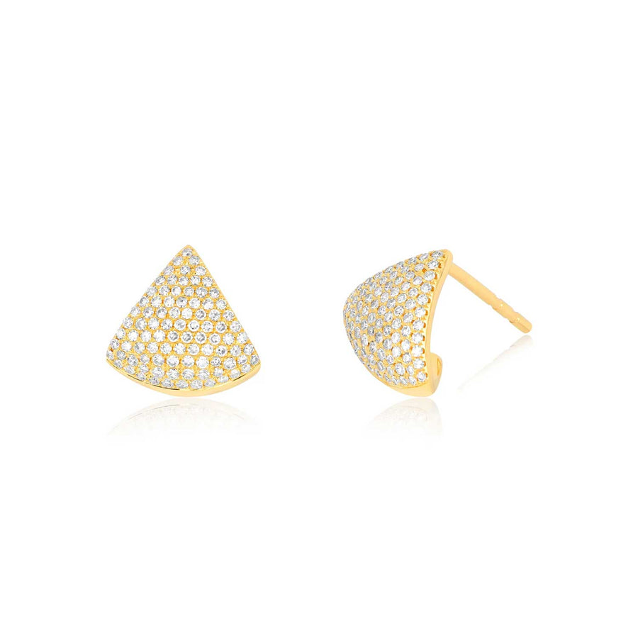 Diamond Solid Chevron Stud Earrings - Consider the Wldflwrs