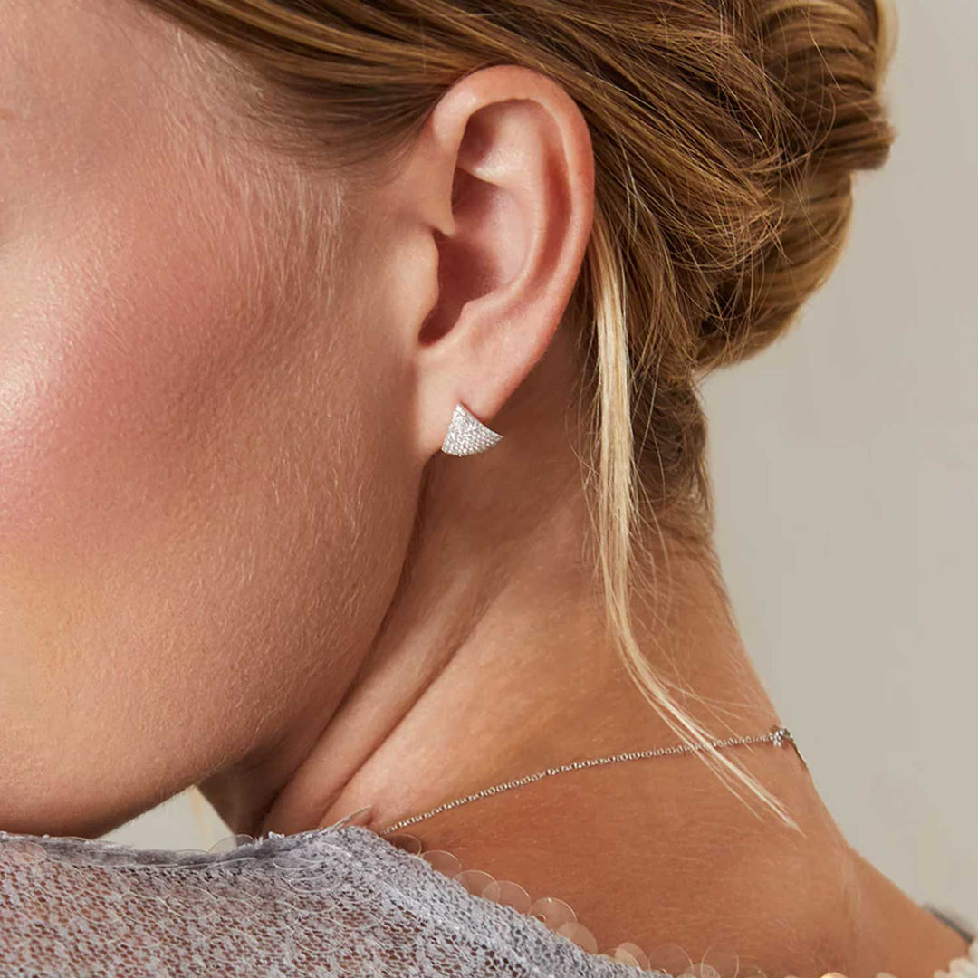 Diamond Solid Chevron Stud Earrings - Consider the Wldflwrs