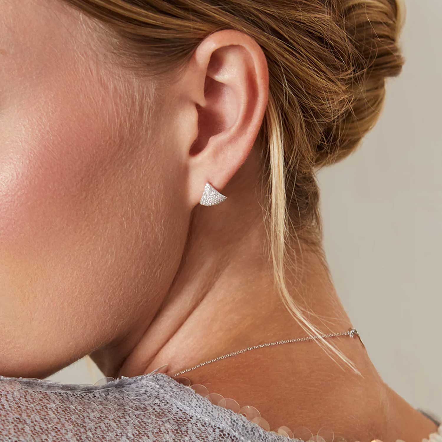 Diamond Solid Chevron Stud Earrings - Consider the Wldflwrs