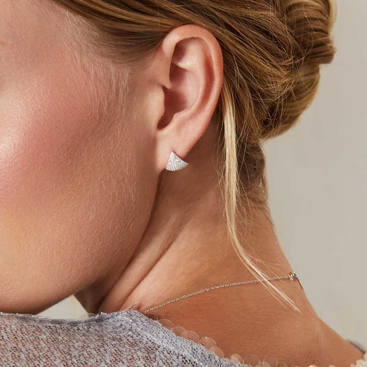 Diamond Solid Chevron Stud Earrings - Consider the Wldflwrs
