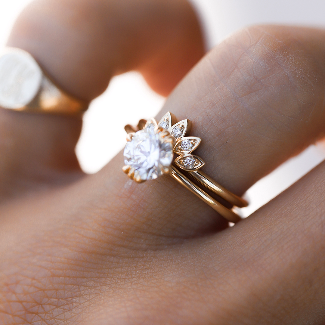 Water Lily Diamond Ring (Earth-Mined) - Consider the Wldflwrs