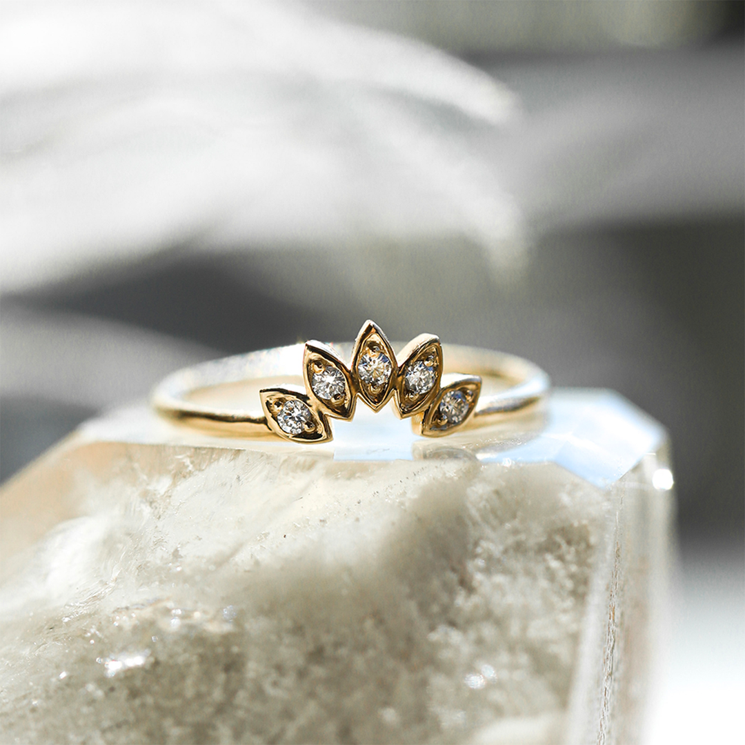 Water Lily Diamond Ring (Earth-Mined) - Consider the Wldflwrs