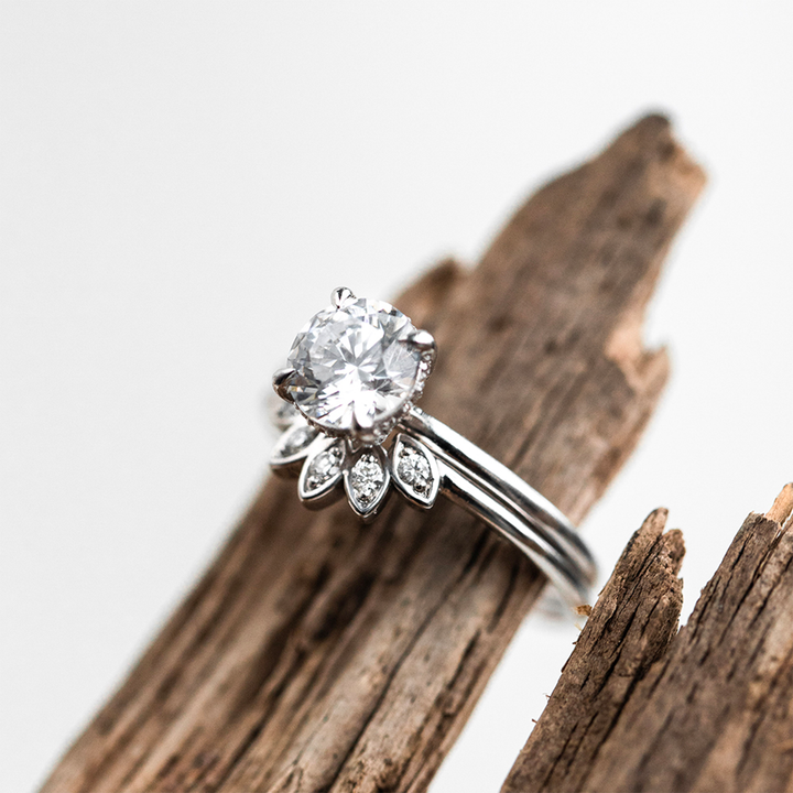 Water Lily Diamond Ring (Earth-Mined) - Consider the Wldflwrs