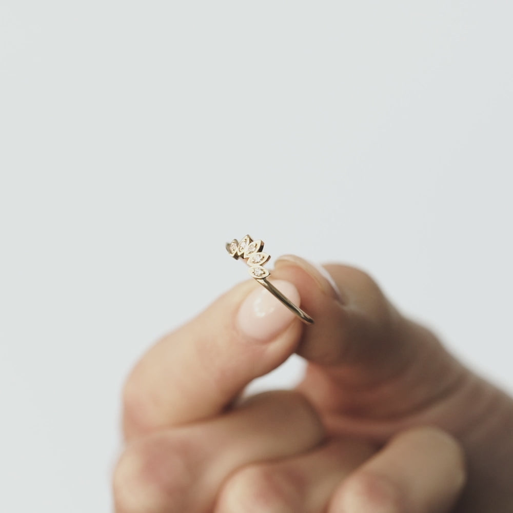 Water Lily Diamond Ring (Earth-Mined) - Consider the Wldflwrs