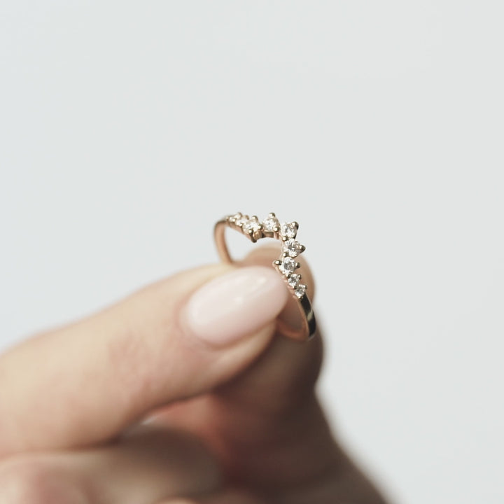 Emu Curved Diamond Ring - Consider the Wldflwrs