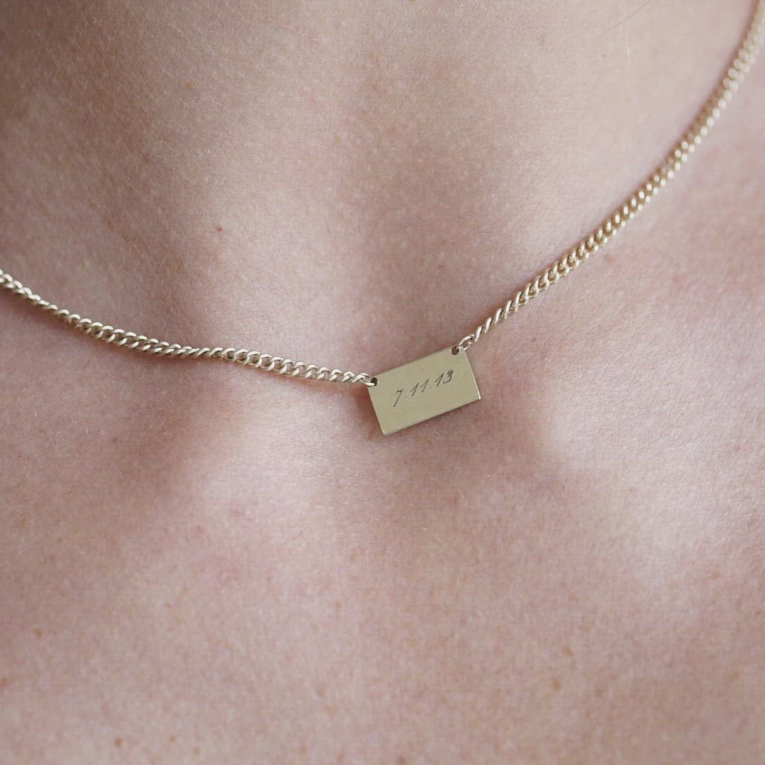 Golden Envelope Curb Necklace - Consider the Wldflwrs