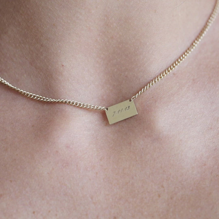 Golden Envelope Curb Necklace - Consider the Wldflwrs