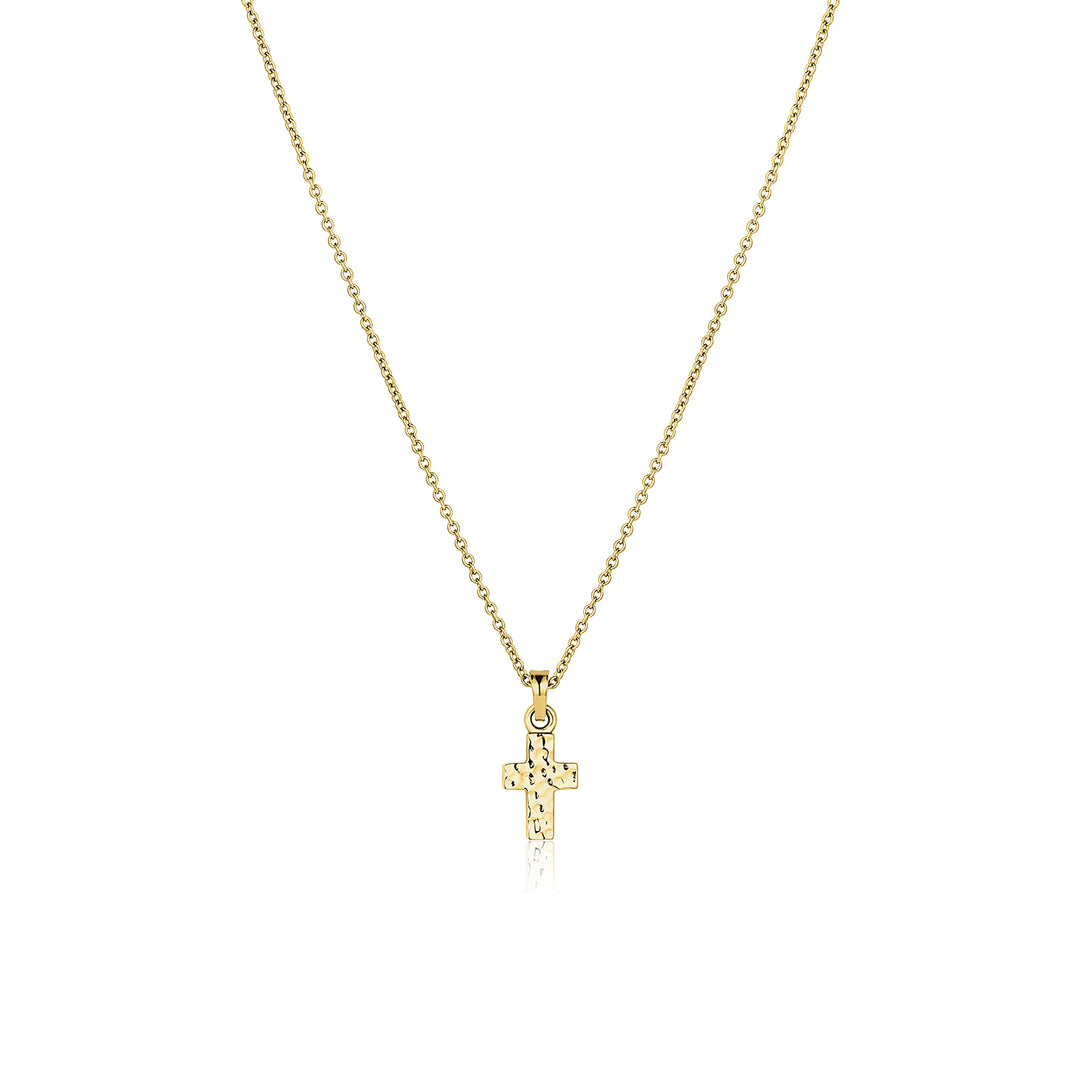 Small Hammered Cross Heritage Necklace - Consider the Wldflwrs