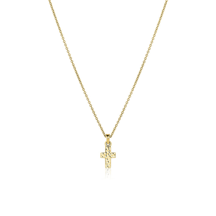 Small Hammered Cross Heritage Necklace - Consider the Wldflwrs
