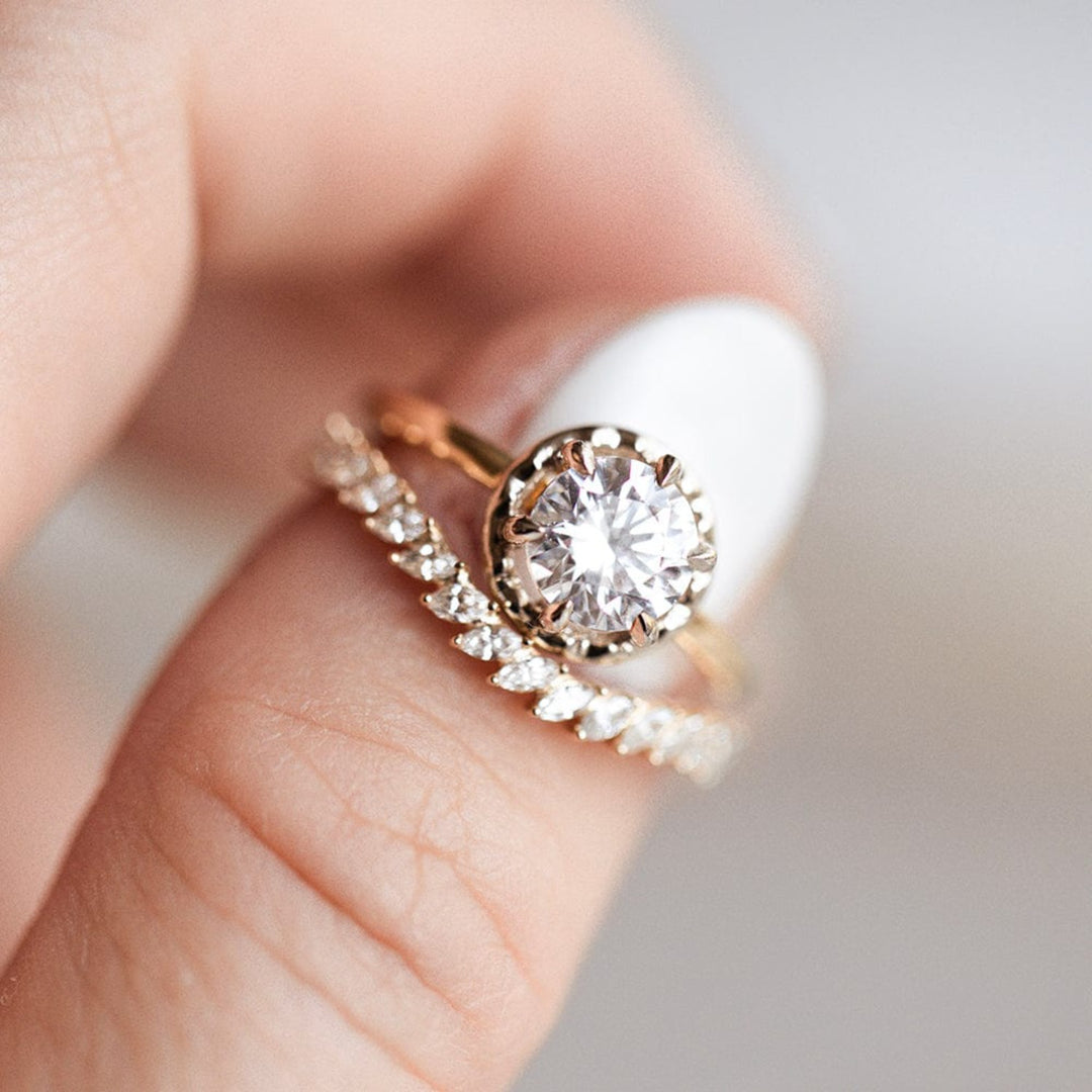 Arched Petite Domino Marquise Band - Consider the Wldflwrs