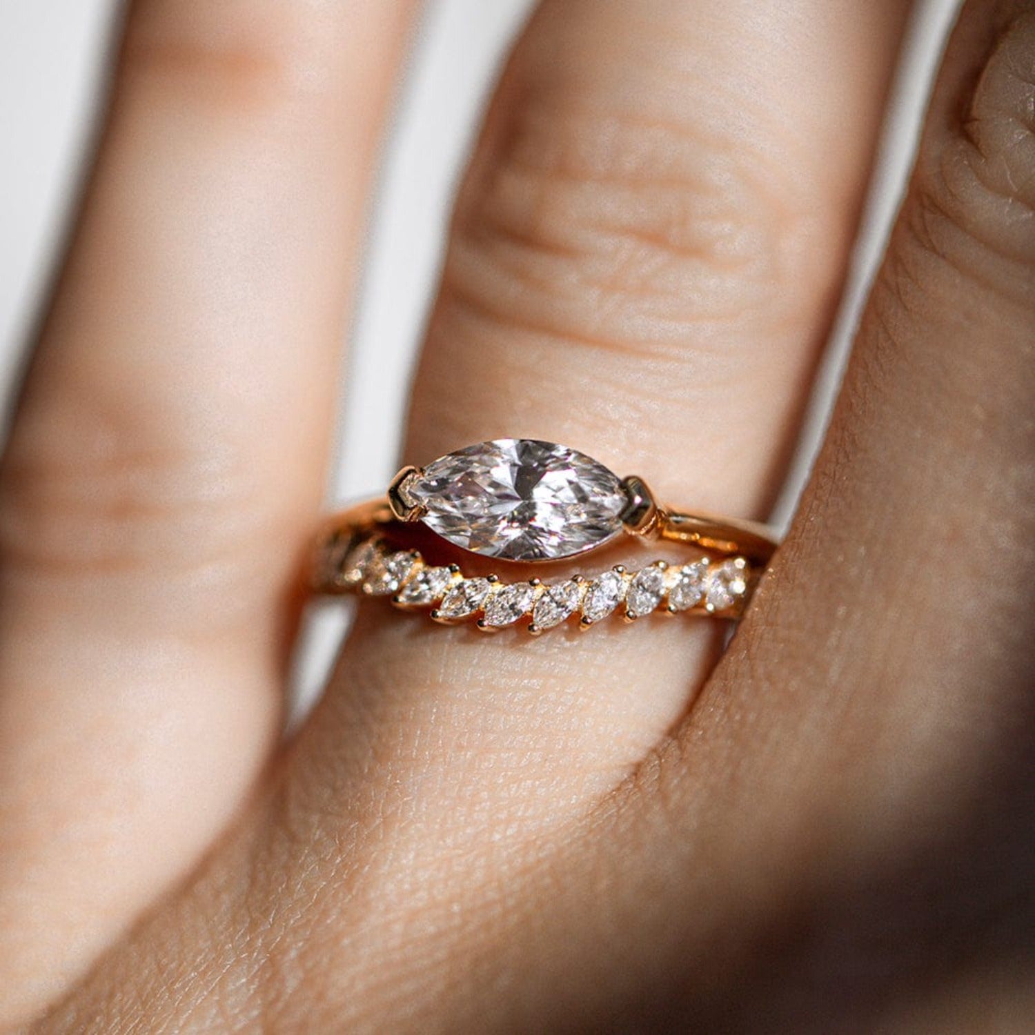 Arched Petite Domino Marquise Band - Consider the Wldflwrs