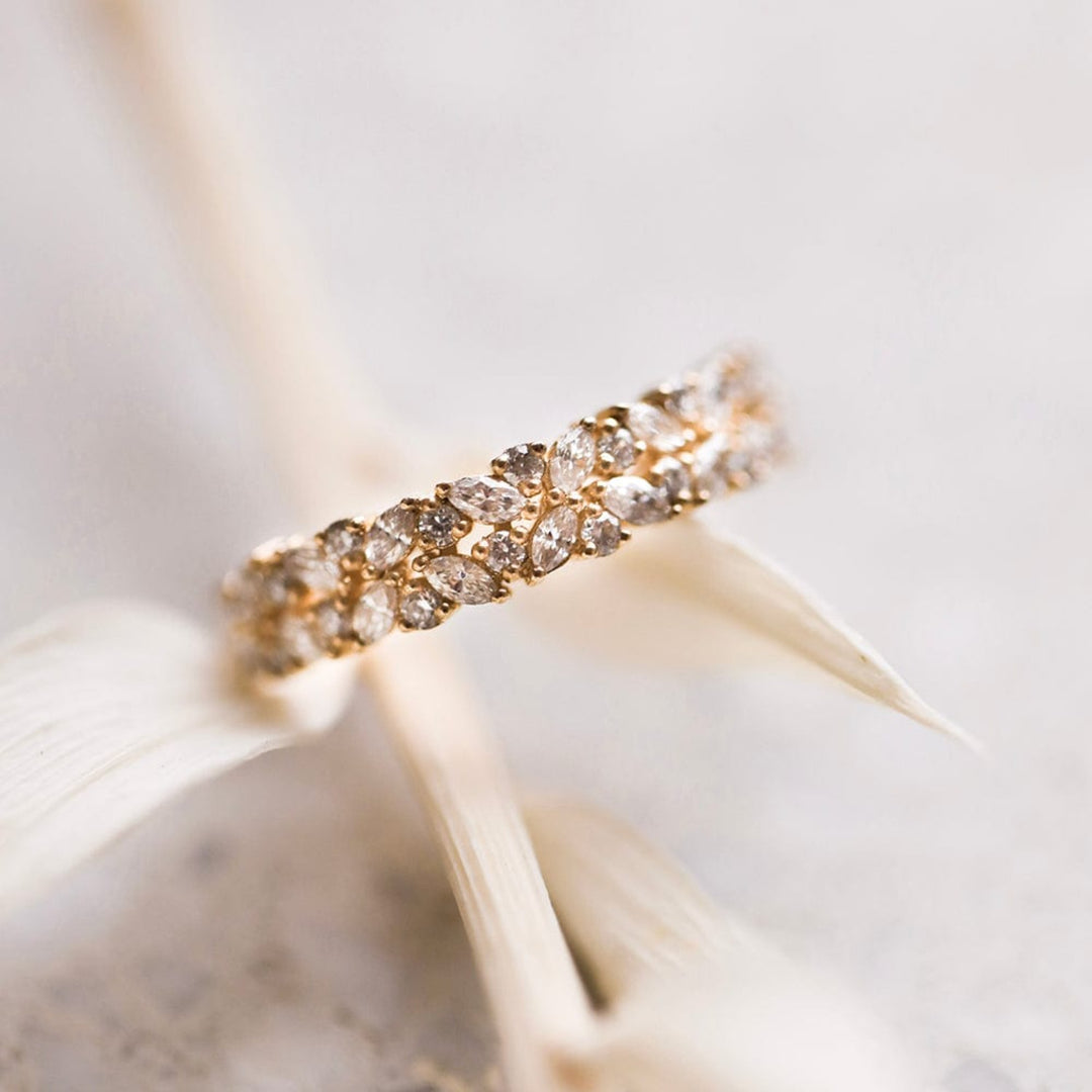 Double Petite Cluster Diamond Ring - Consider the Wldflwrs